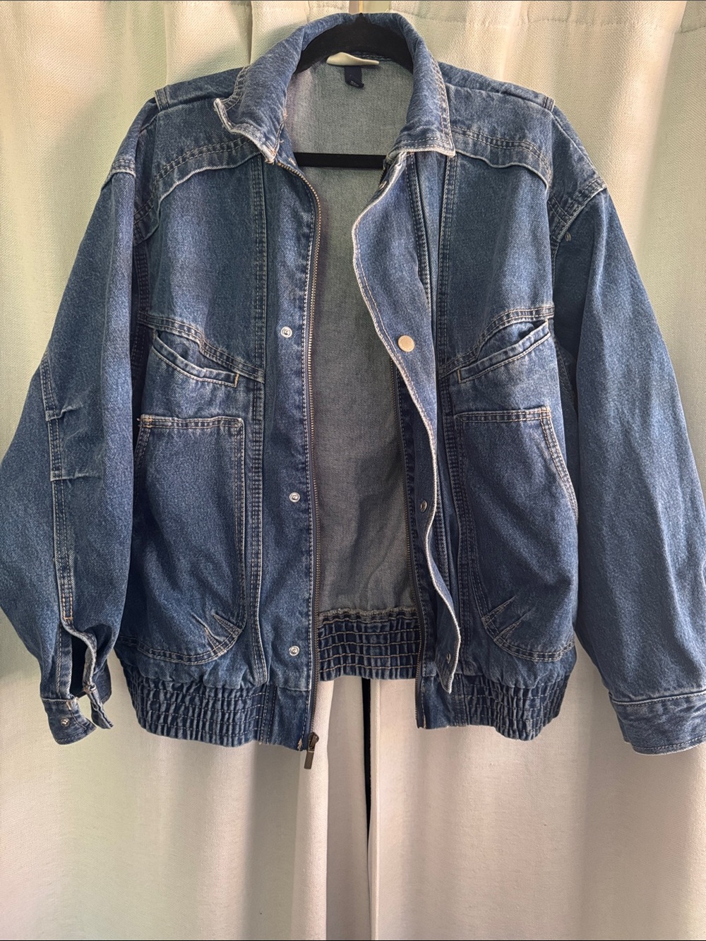 Universal Thread Blue Denim Bomber Jacket